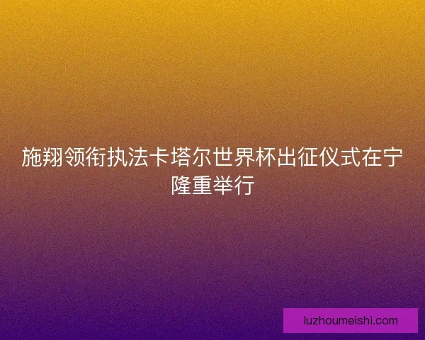 施翔领衔执法卡塔尔世界杯出征仪式在宁隆重举行