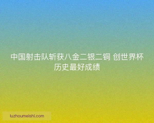 中国射击队斩获八金二银二铜 创世界杯历史最好成绩